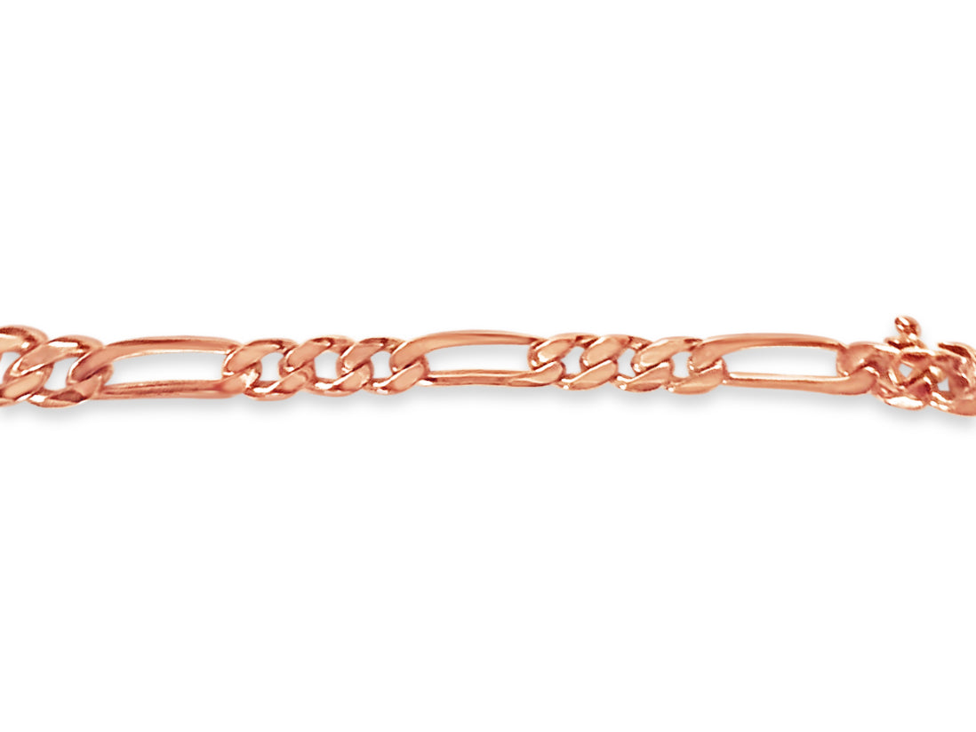 Handmade Solid Gold Figaro Bracelet , 5mm
