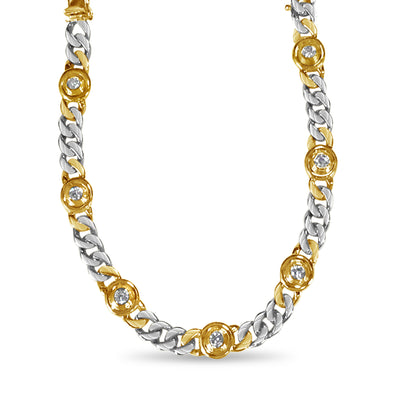 Handmade Solid Gold Curb Necklace , 8mm