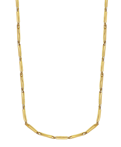Handmade Solid Gold Cylinder Tube Necklace , 4mm