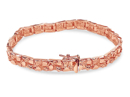 Handmade Solid Gold Nugget Bracelet , 7mm