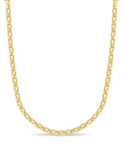 Handmade Solid Gold Curb Necklace , 9mm