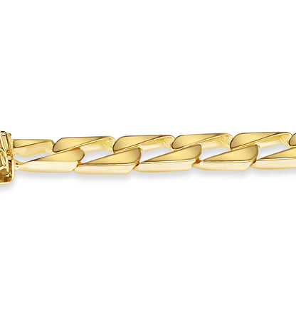 Handmade Solid Gold Curb Bracelet , 9mm