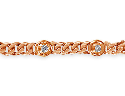 Handmade Solid Gold Curb Bracelet , 8mm