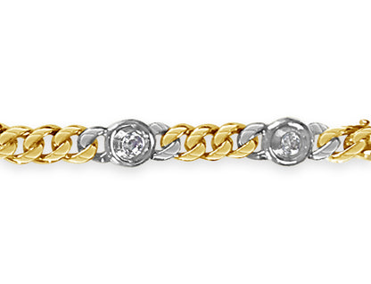 Handmade Solid Gold Curb Bracelet , 8mm