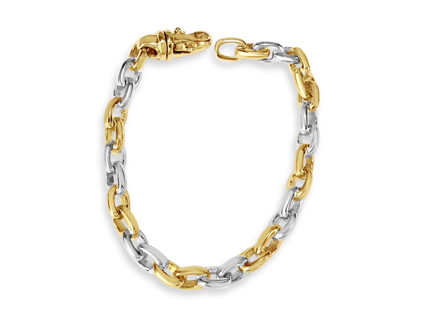 Handmade Solid Gold Fancy Rolo Bracelet , 8mm