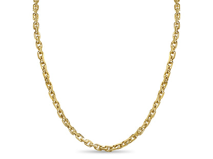 Handmade Solid Gold Fancy Rolo Necklace , 7mm