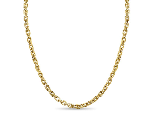 Handmade Solid Gold Fancy Rolo Necklace , 7mm
