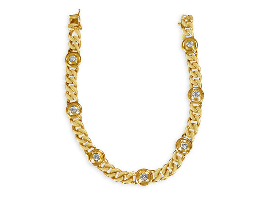 Handmade Solid Gold Curb Bracelet , 8mm