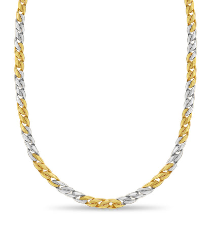 Handmade Solid Gold Curb Necklace , 13mm