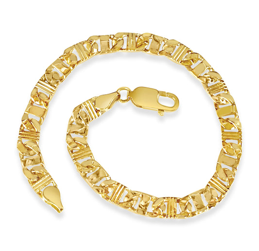 Handmade Solid Gold Anchor Mariner Bracelet , 6mm