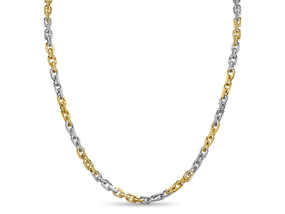 Handmade Solid Gold Fancy Rolo Necklace , 7mm