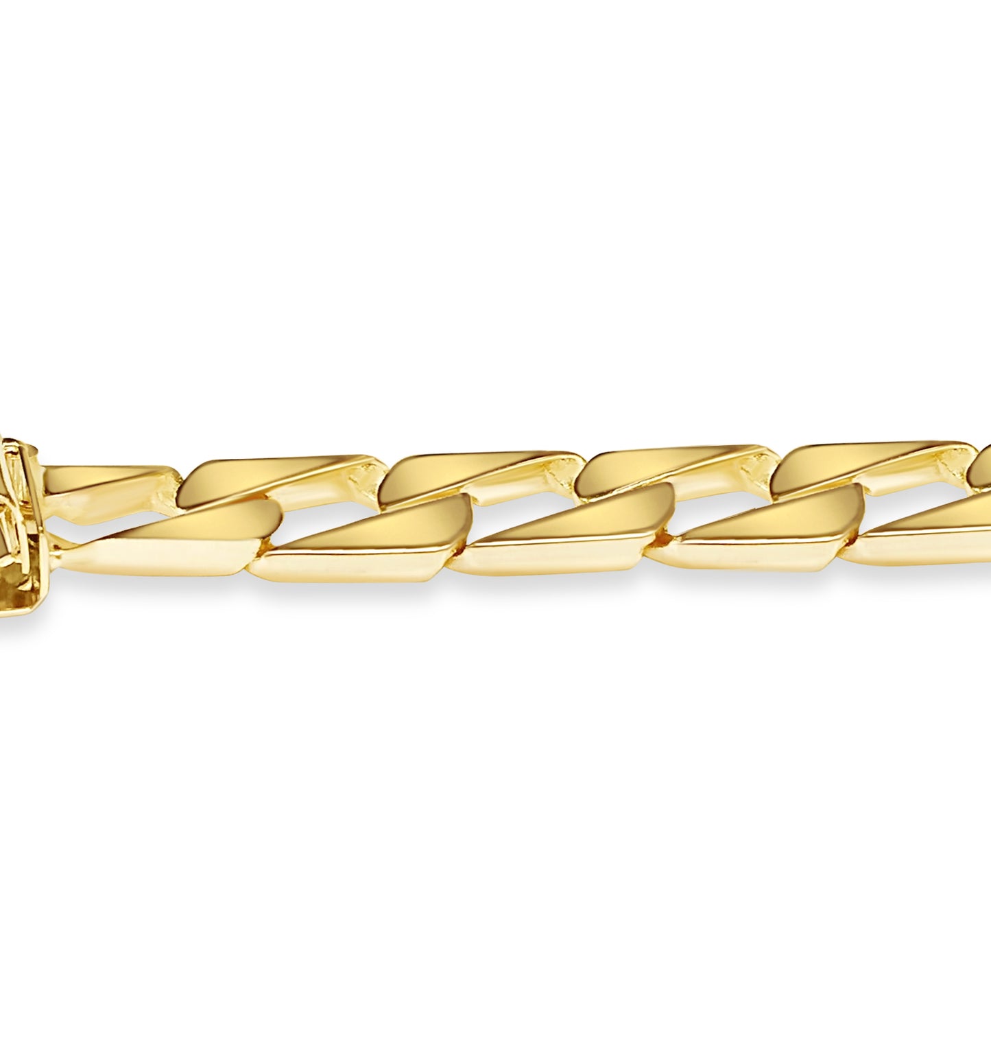 Handmade Solid Gold Curb Bracelet , 9mm
