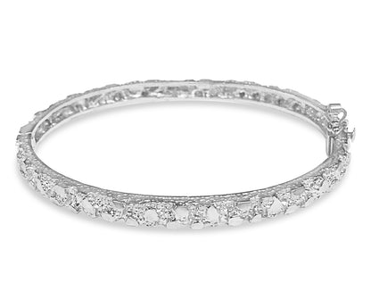 Handmade Solid Gold Nugget Bangle Bracelet , 5mm