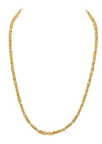 Handmade Solid Gold Bead Necklace , 5mm
