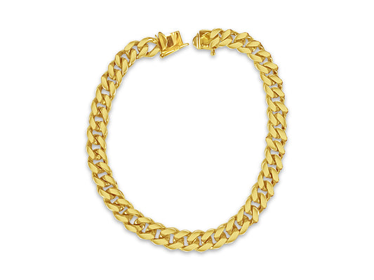 Handmade Solid Gold Curb Bracelet , 7mm