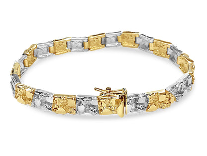Handmade Solid Gold Nugget Bracelet , 7mm