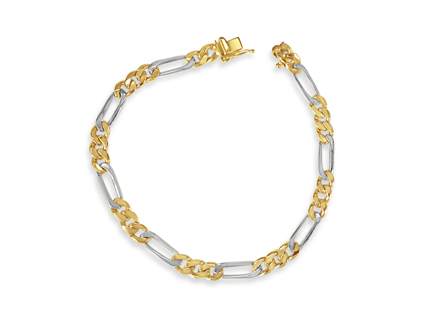 Handmade Solid Gold Figaro Bracelet , 5mm