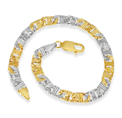 Handmade Solid Gold Anchor Mariner Bracelet , 6mm