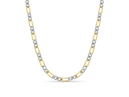 Handmade Solid Gold Figaro Necklace , 7mm