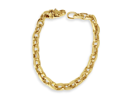 Handmade Solid Gold Fancy Rolo Bracelet , 8mm