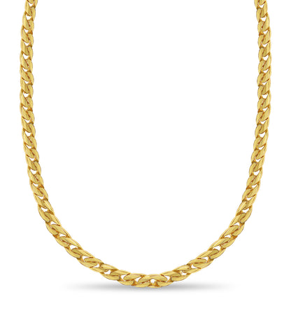Handmade Solid Gold Curb Necklace , 13mm