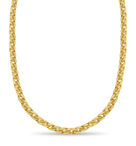 Handmade Solid Gold Curb Necklace , 13mm