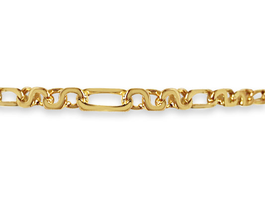 Handmade Solid Gold Figaro Infinity Bracelet , 4mm