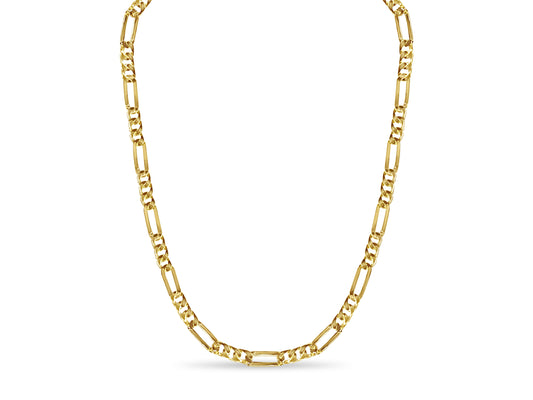Handmade Solid Gold Figaro Necklace , 8mm