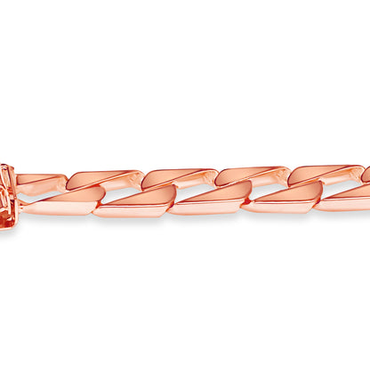 Handmade Solid Gold Curb Bracelet , 9mm