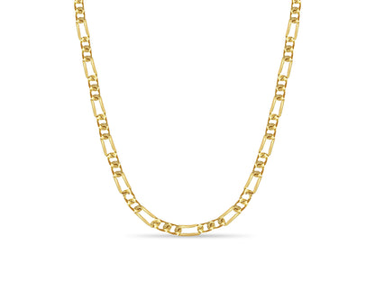 Handmade Solid Gold Figaro Necklace , 7mm