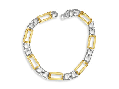 Handmade Solid Gold Figaro Bracelet , 7mm