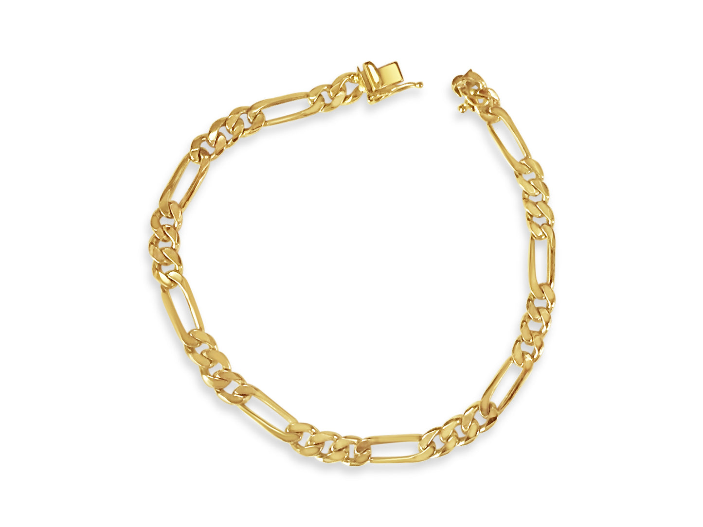 Handmade Solid Gold Figaro Bracelet , 5mm