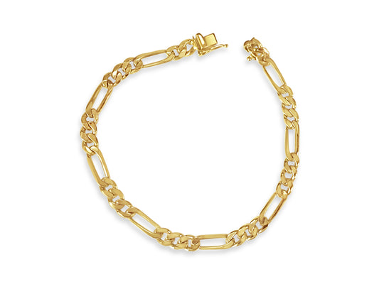 Handmade Solid Gold Figaro Bracelet , 5mm