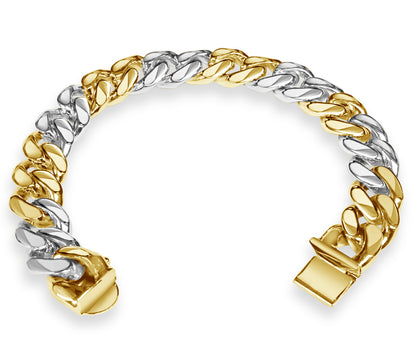 Handmade Solid Gold Curb Bracelet , 13mm