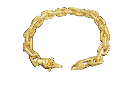 Handmade Solid Gold Fancy Rolo Bracelet , 8mm