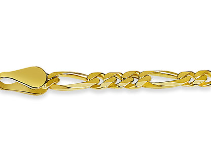 Handmade Solid Gold Figaro Bracelet , 5mm
