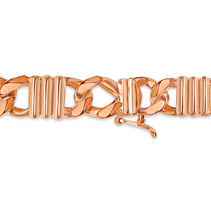 Handmade Solid Gold Curb Bracelet , 9mm