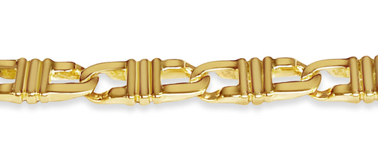 Handmade Solid Gold Flat Bracelet , 7mm