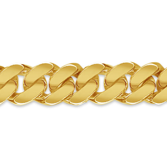 Handmade Solid Gold Miami Cuban Bracelet , 13mm