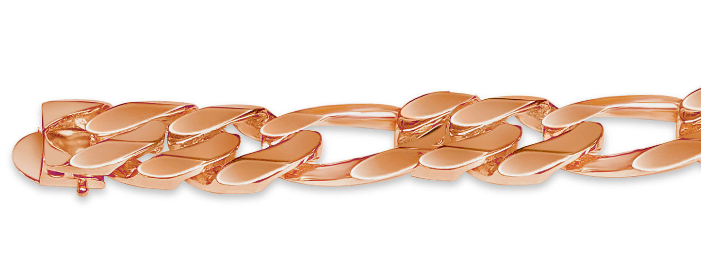 Handmade Solid Gold Figaro Bracelet , 16mm