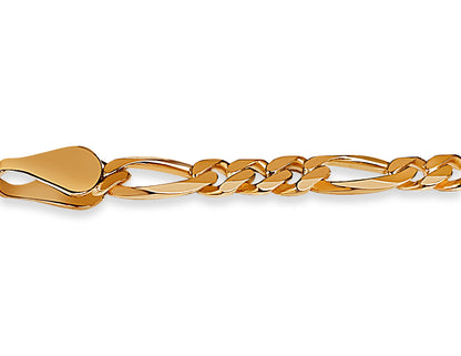 Handmade Solid Gold Figaro Bracelet , 5mm