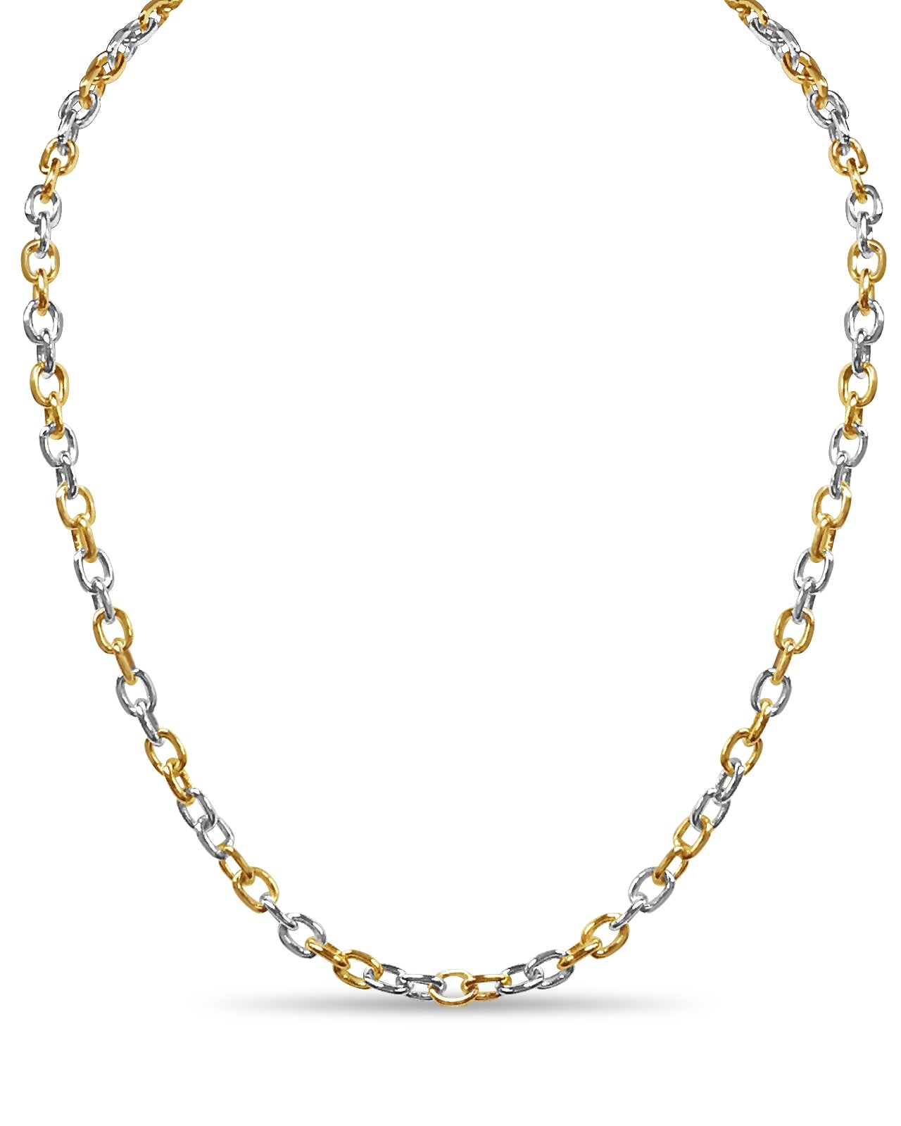 Handmade Solid Gold Fancy Rolo Necklace , 5mm