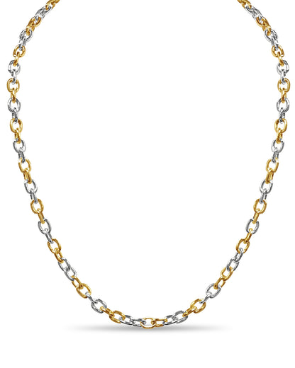 Handmade Solid Gold Fancy Rolo Necklace , 5mm