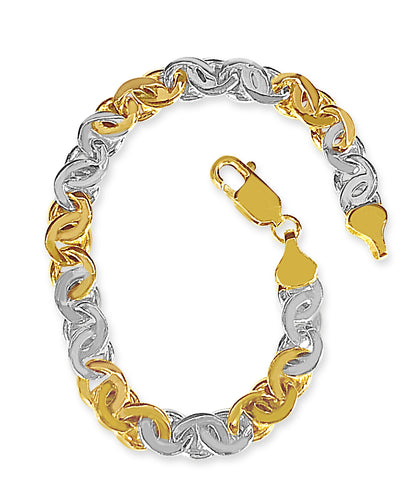 Handmade Solid Gold Tiger Eye Bracelet , 8mm