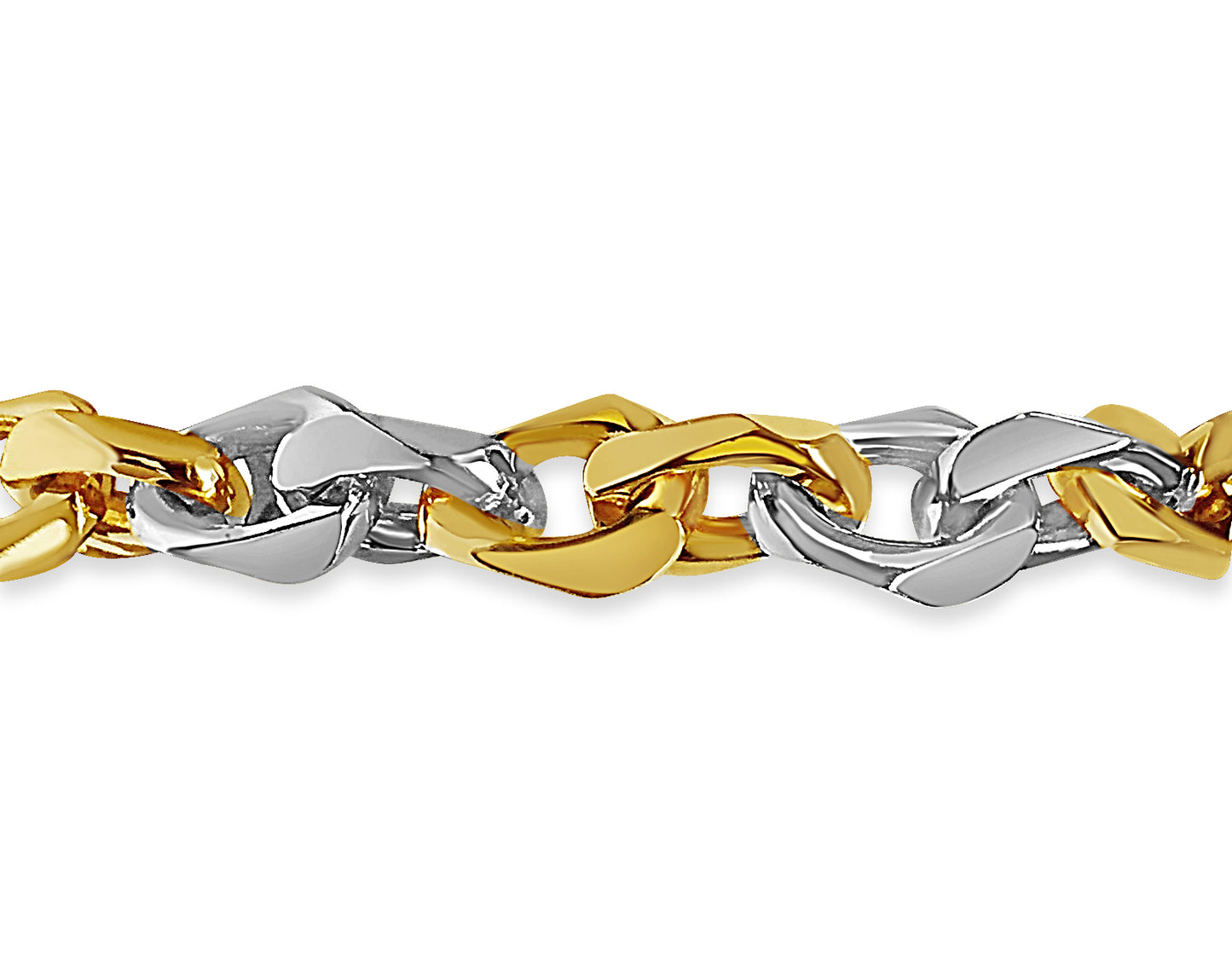 Handmade Solid Gold Fancy Rolo Bracelet , 10mm