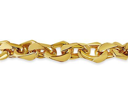Handmade Solid Gold Fancy Rolo Bracelet , 10mm