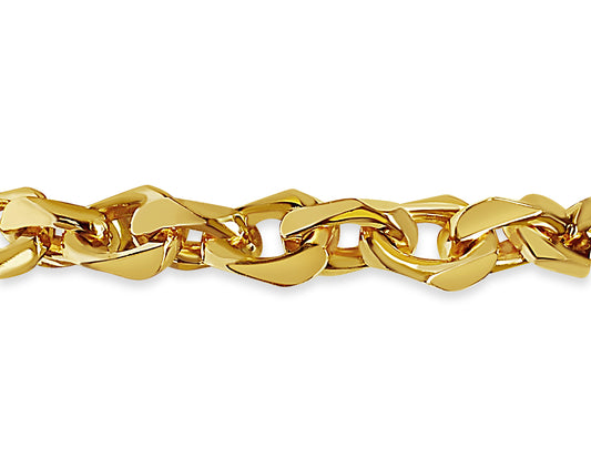 Handmade Solid Gold Fancy Rolo Bracelet , 10mm