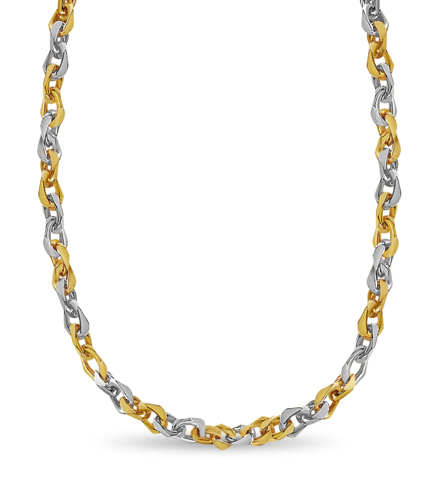 Handmade Solid Gold Fancy Rolo Necklace , 10mm