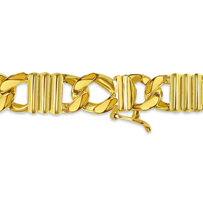 Handmade Solid Gold Curb Bracelet , 9mm