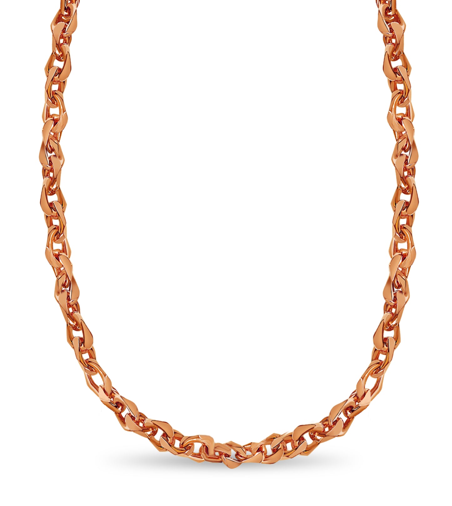 Handmade Solid Gold Fancy Rolo Necklace , 10mm